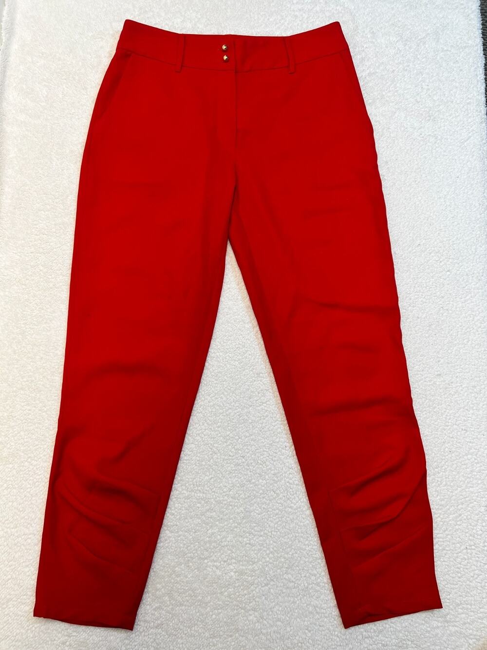 Bernini Women's Slim-leg Cropped Ankle Pants Red, Sz 6 (M)